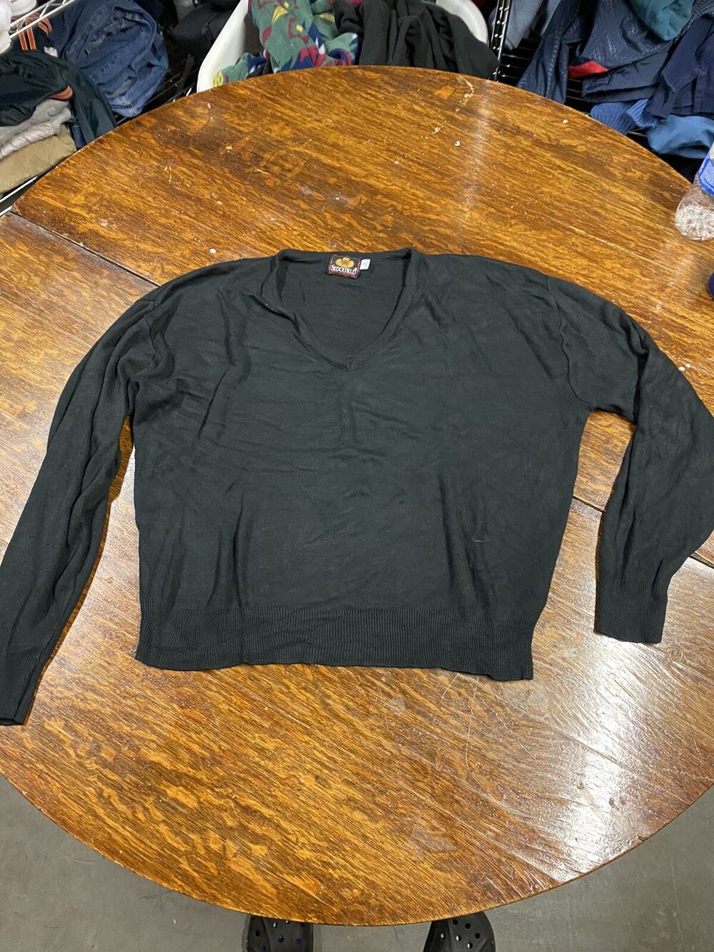 Vintage Sedgefield Sweater Mens XL V Neck Black Golf Adult USA 90s